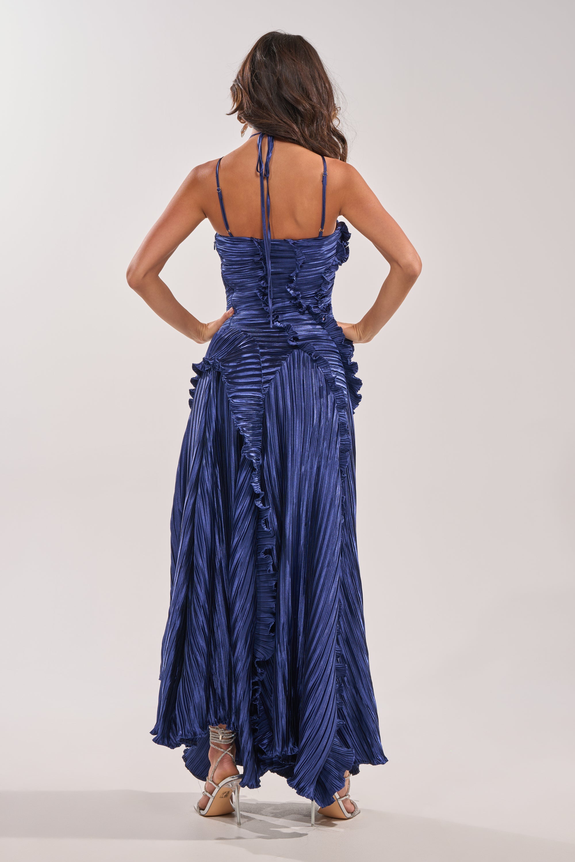 CELESTE RUFFLE MIDI DRESS