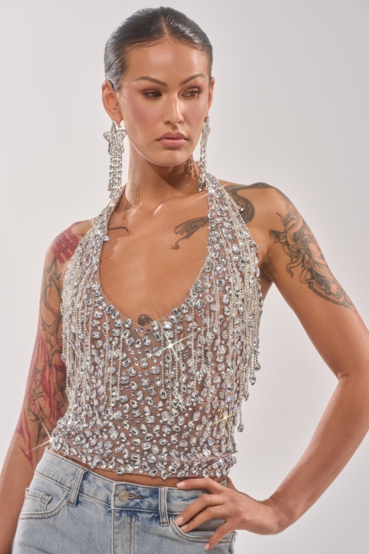HOTTEST ON THE BLOCK RHINESTONE BLOUSE