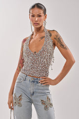 HOTTEST ON THE BLOCK RHINESTONE BLOUSE
