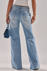 WON'T LOSE MYSELF WIDE-LEG  BLUE DENIM