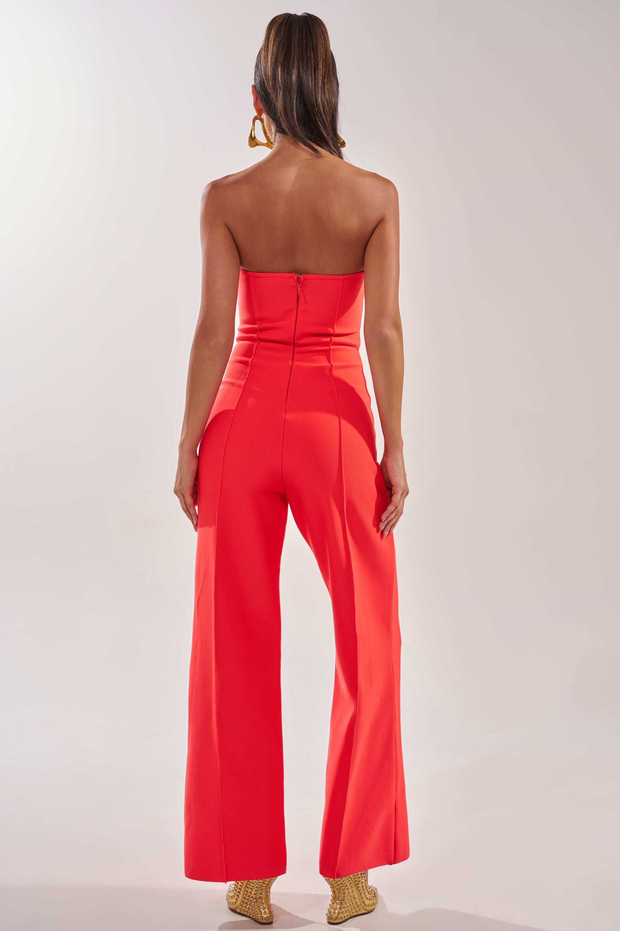 BOSS LADY JUMPSUIT IN RED