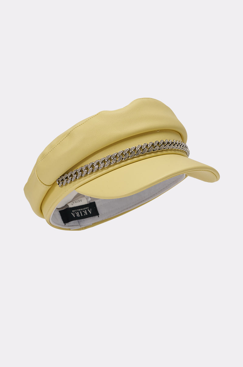 BUTTER ME UP PU BRIM HAT