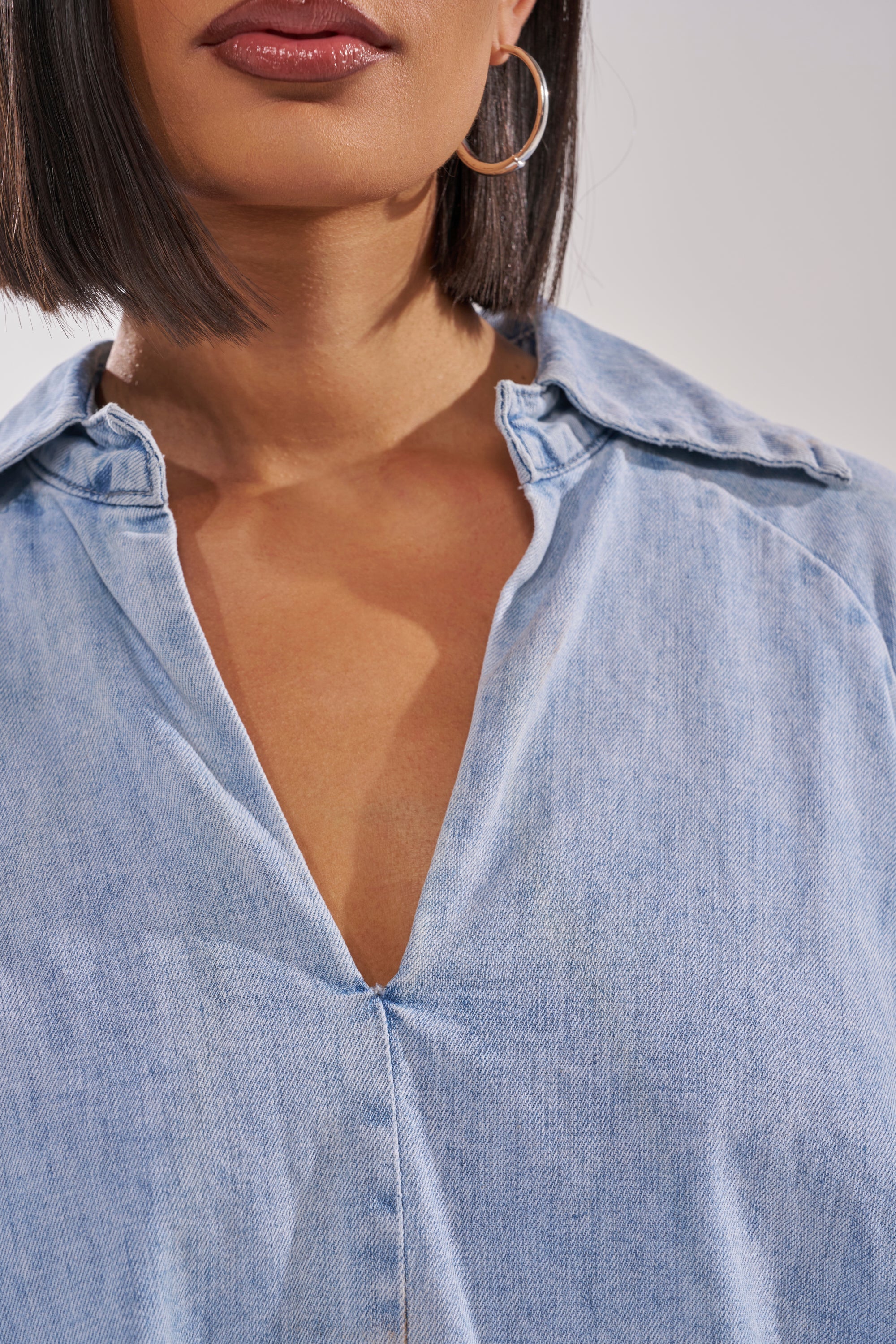 AMELIA DENIM HIGH-LOW DRESS