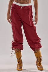 DENNIS TRACK PANT IN BURGUNDY