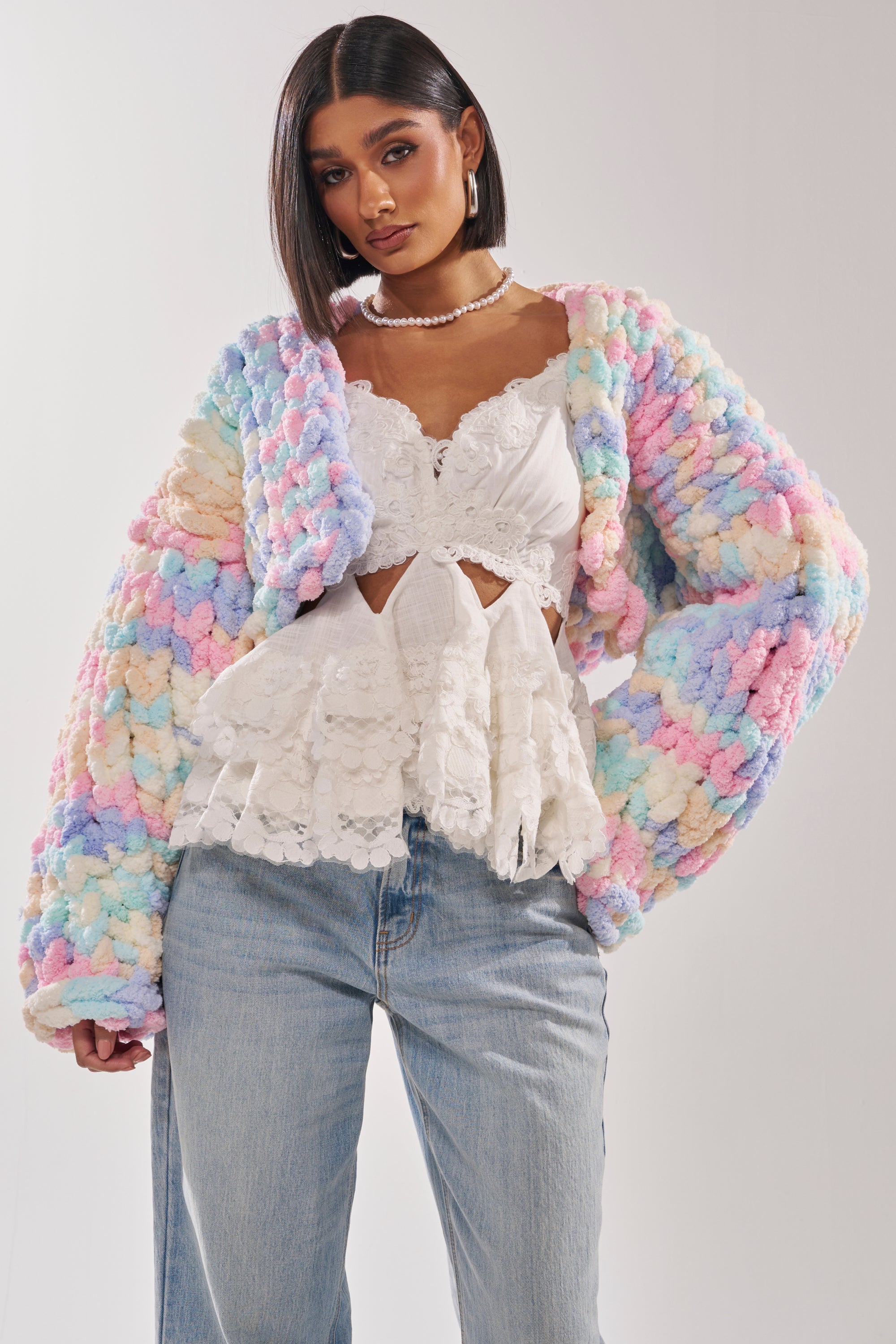 ALIA CHUNKY CHENILLE KNIT CARDIGAN