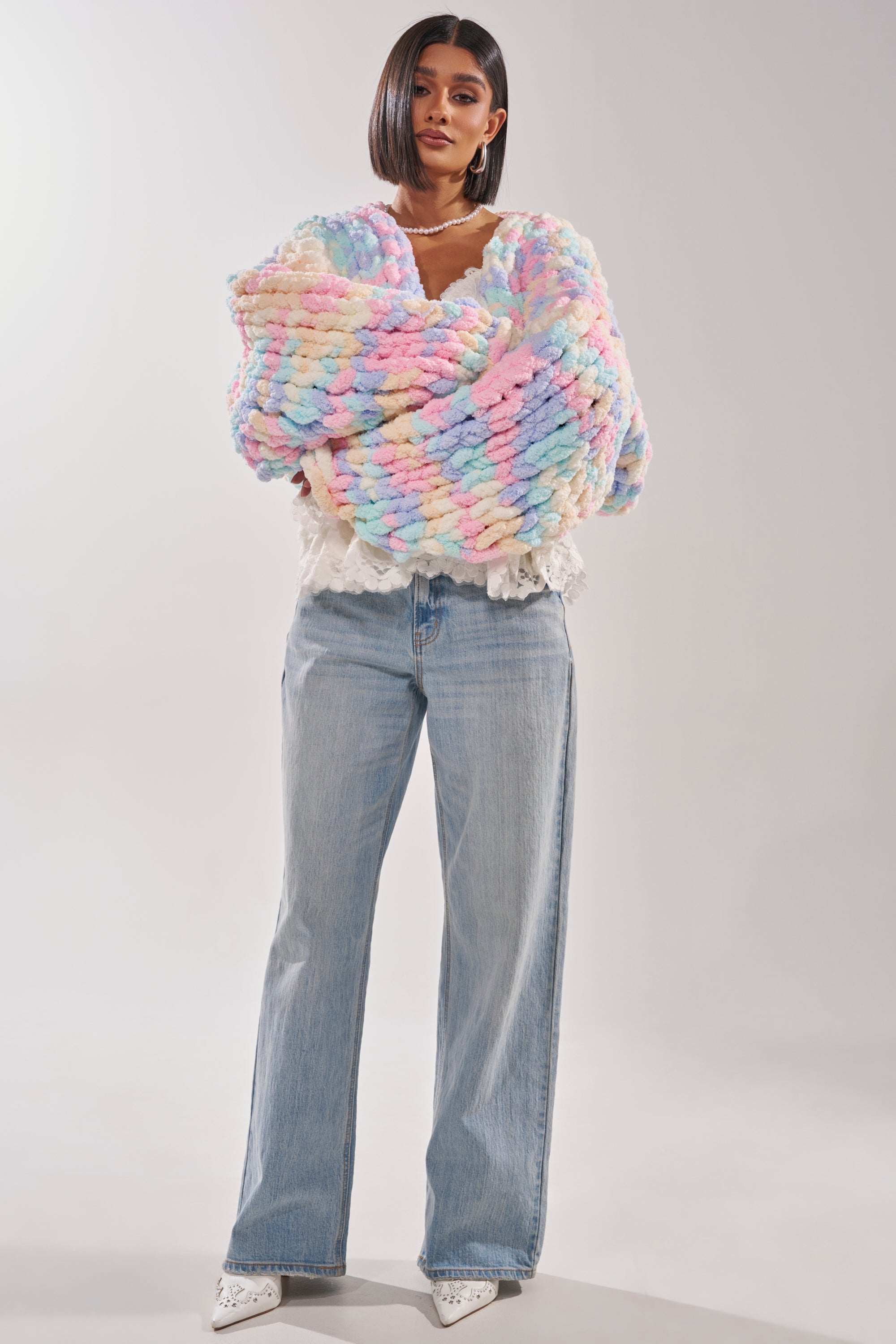 ALIA CHUNKY CHENILLE KNIT CARDIGAN