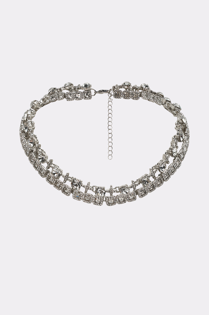 BLING RING NECKLACE IN SILVER