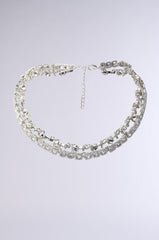 BLING RING NECKLACE IN SILVER
