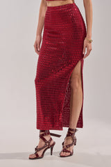 FALLING IN LOVE RHINESTONE MAXI SKIRT