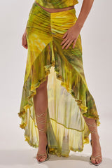 TELL ME MORE HIGH LOW SKIRT IN YELLOW