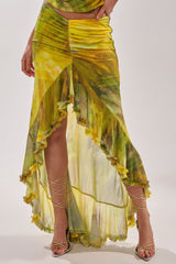 TELL ME MORE HIGH LOW SKIRT IN YELLOW