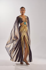SHEER OPULENCE CUTOUT MAXI DRESS