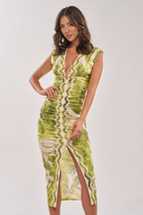 FUN IN THE SUN CINCHED MIDI DRESS