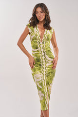 FUN IN THE SUN CINCHED MIDI DRESS
