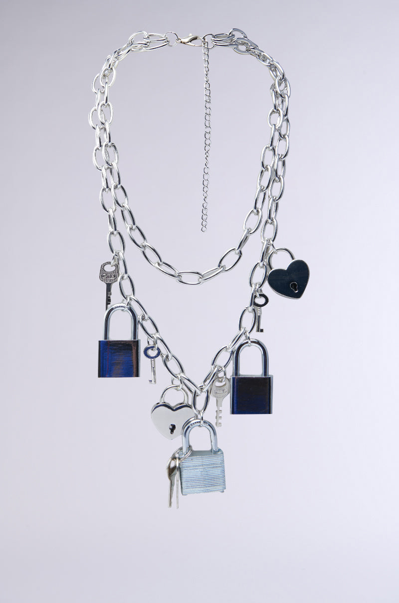 HEART ON LOCK CHAIN NECKLACE