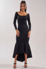 KALLIE OFF SHOULDER LONG SLEEVE SWEATER MAXI DRESS