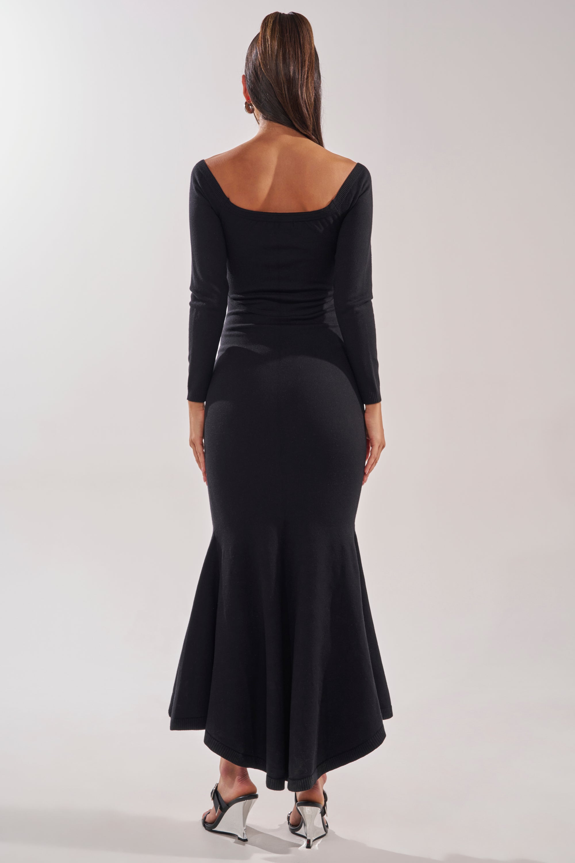 KALLIE OFF SHOULDER LONG SLEEVE SWEATER MAXI DRESS