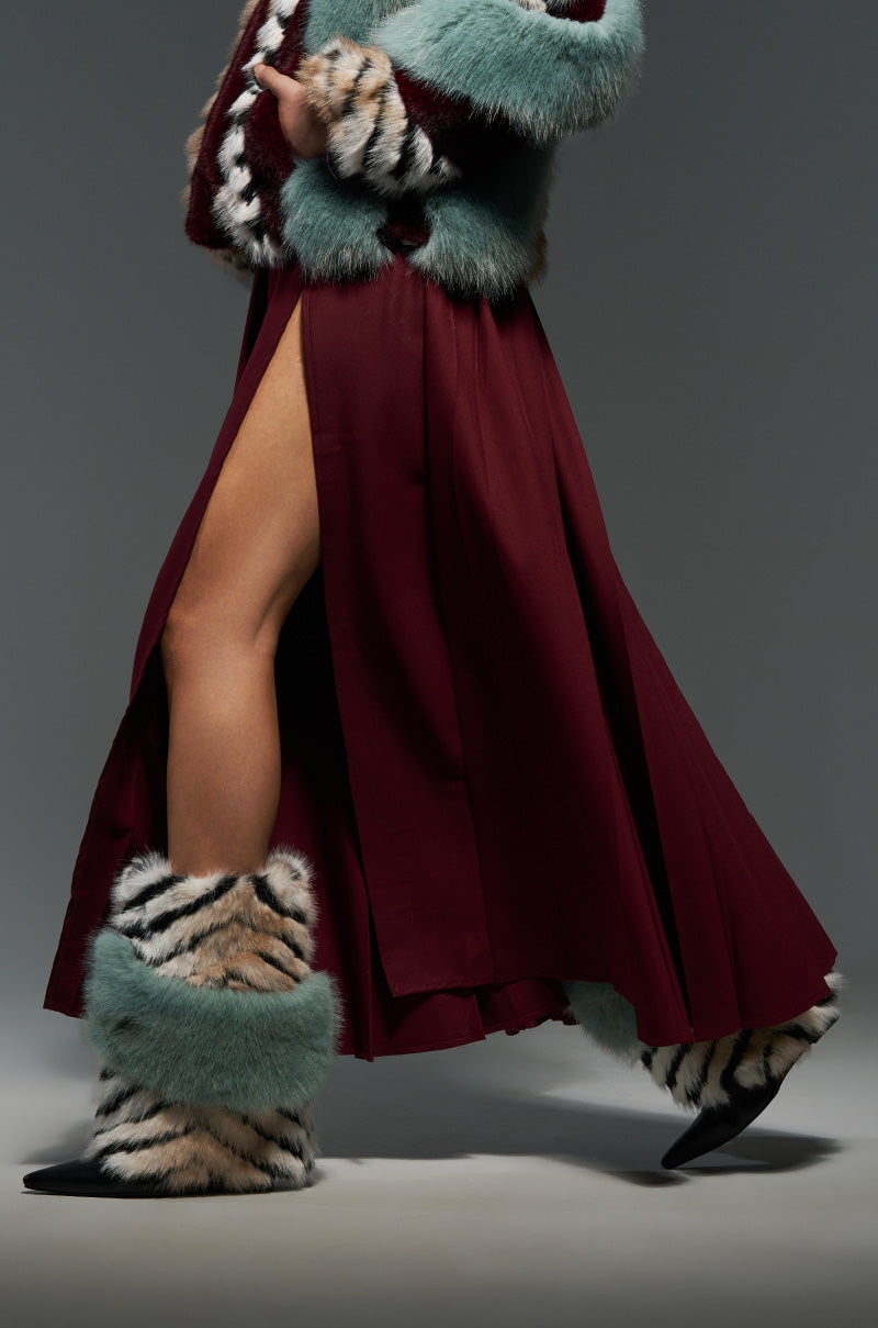 AZALEA WANG HIRO MULTI FUR BOOTIE