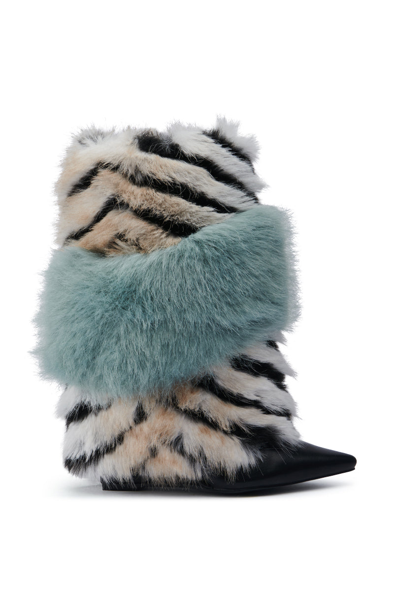 AZALEA WANG HIRO MULTI FUR BOOTIE