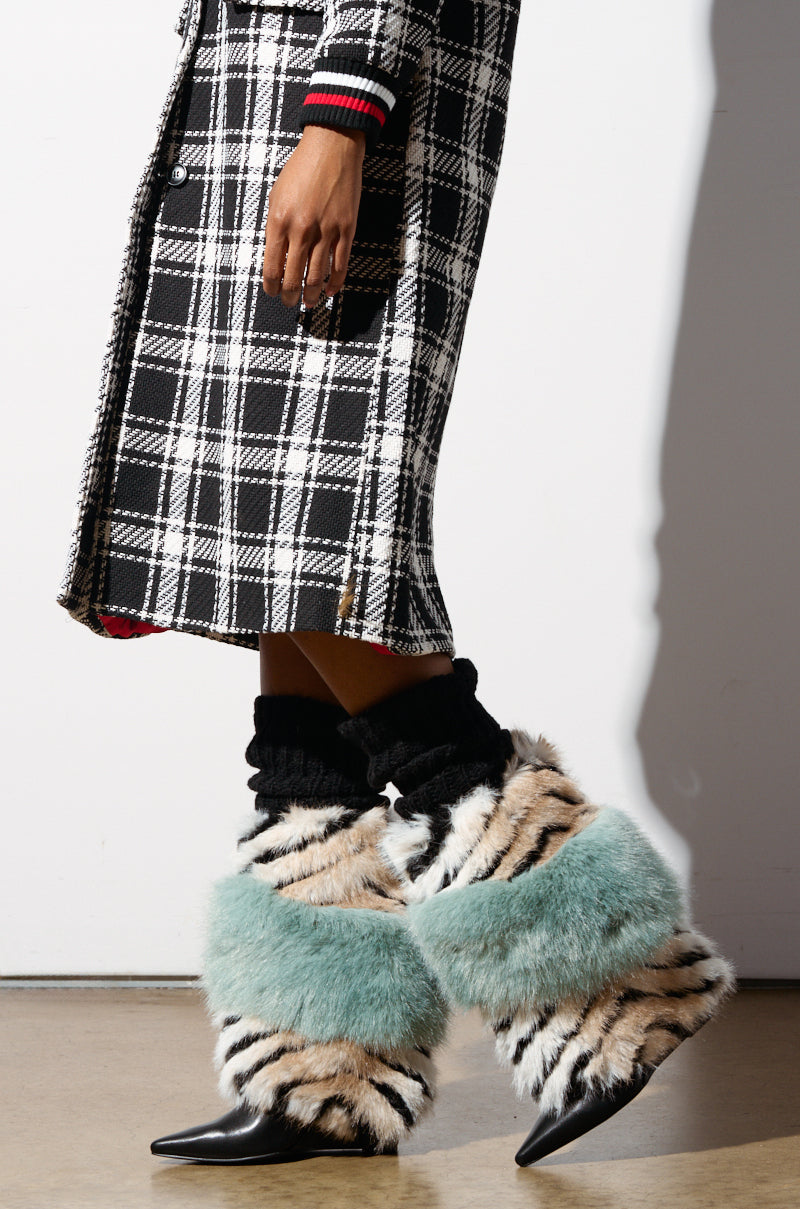 AZALEA WANG HIRO MULTI FUR BOOTIE