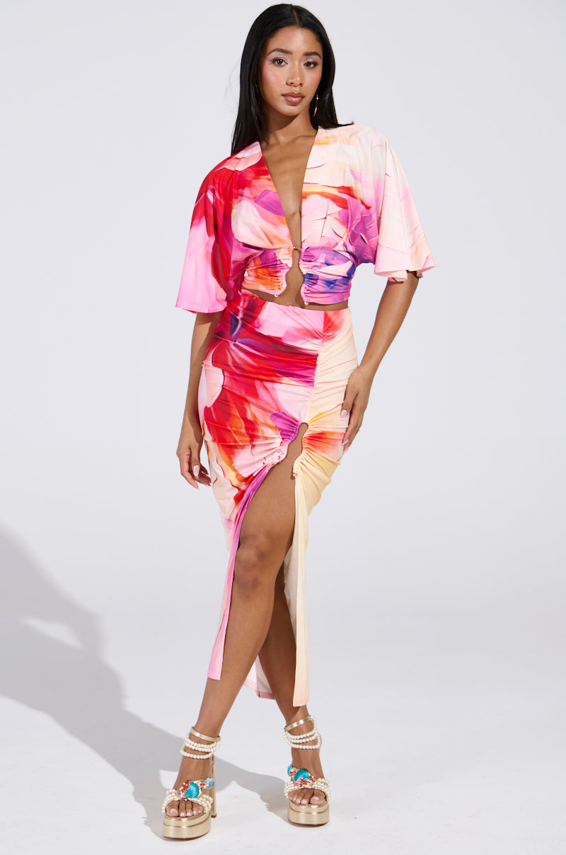 WILD FIRE FLORAL BLOUSE