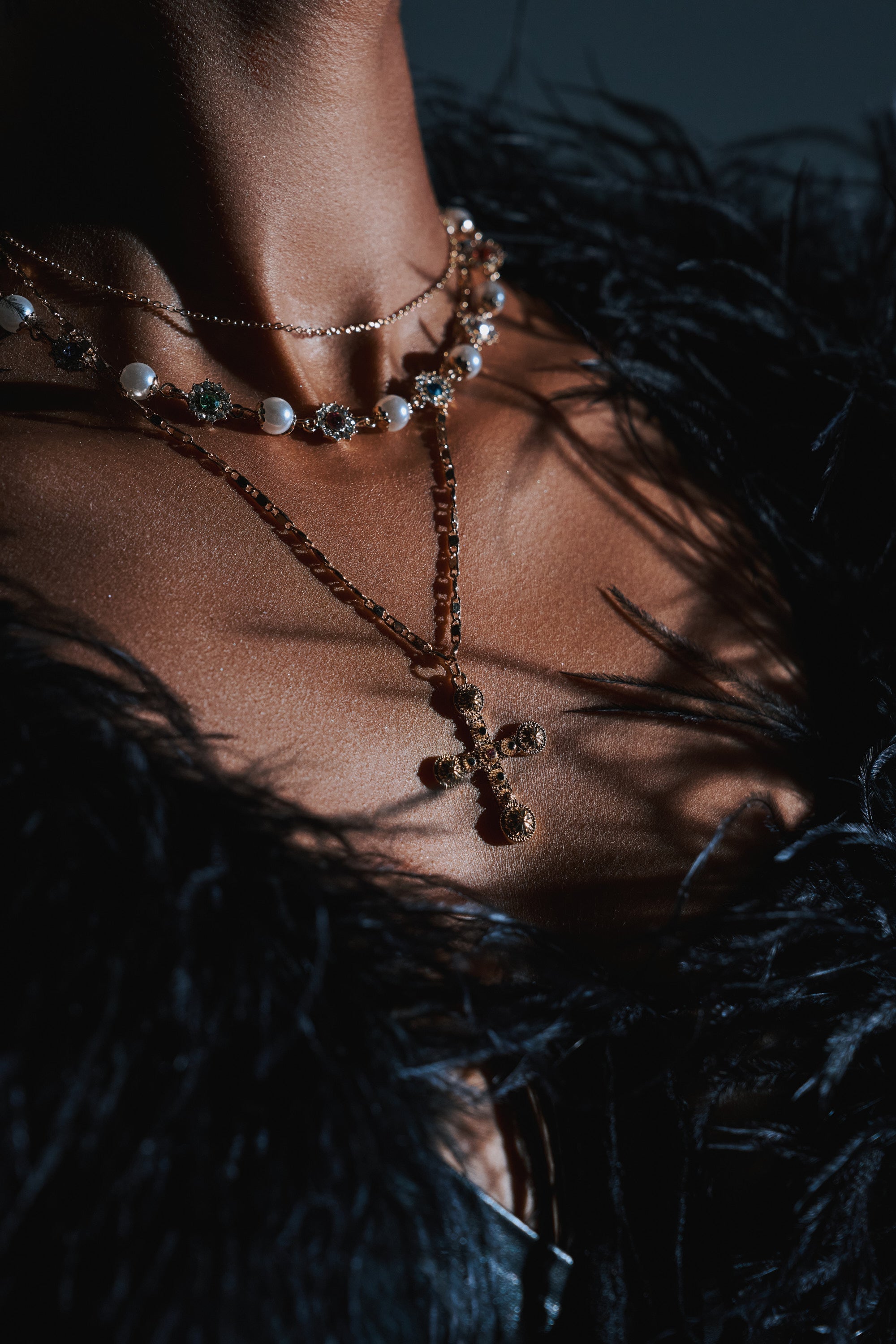 LIKE A PRAYER GOLD CROSS NECKLACE