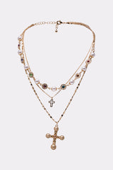 LIKE A PRAYER GOLD CROSS NECKLACE