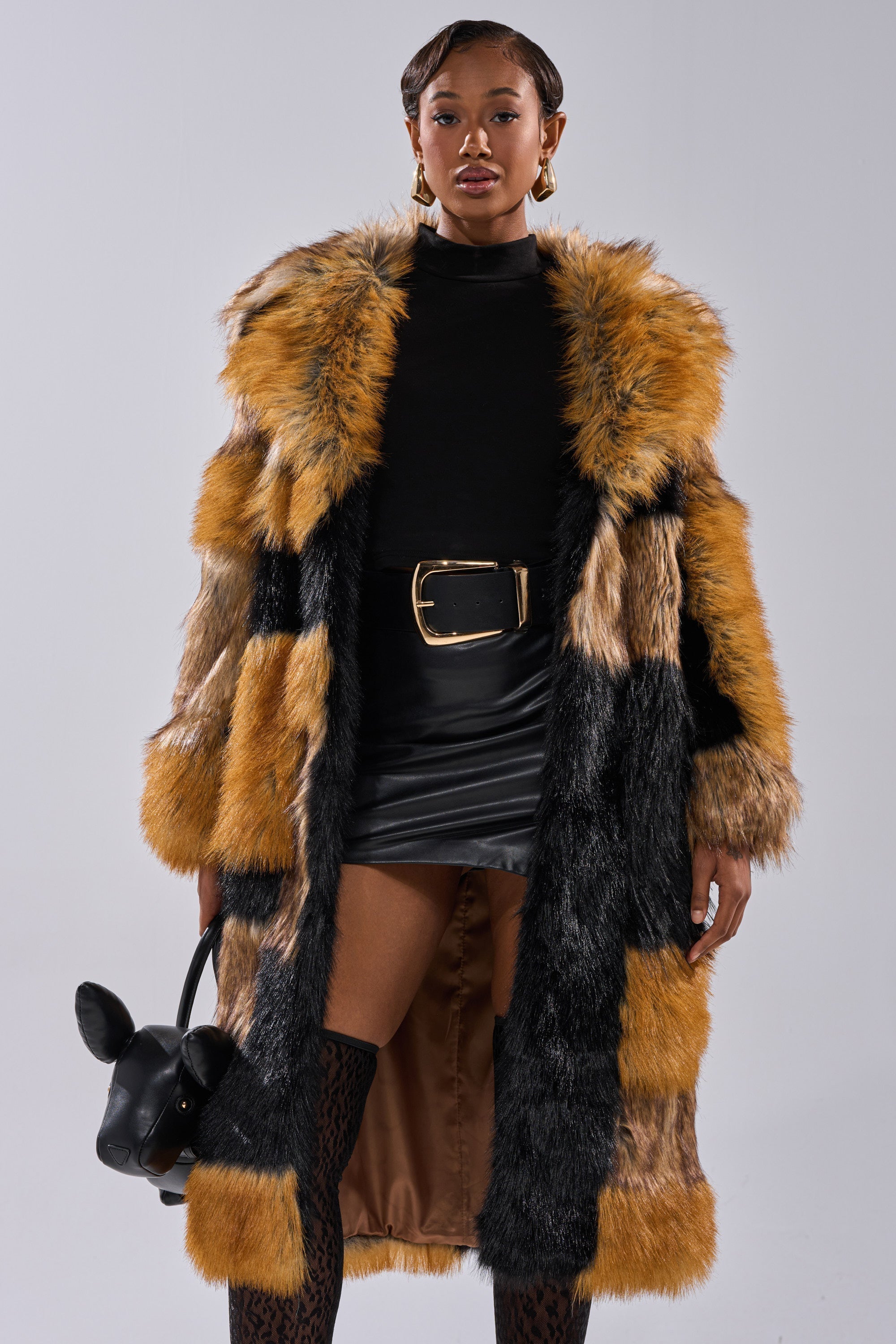 COSMO PATCHWORK FAUX FUR