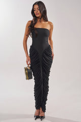 SEASON OF SLAY STRAPLESS MAXI DRESS