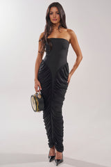 SEASON OF SLAY STRAPLESS MAXI DRESS