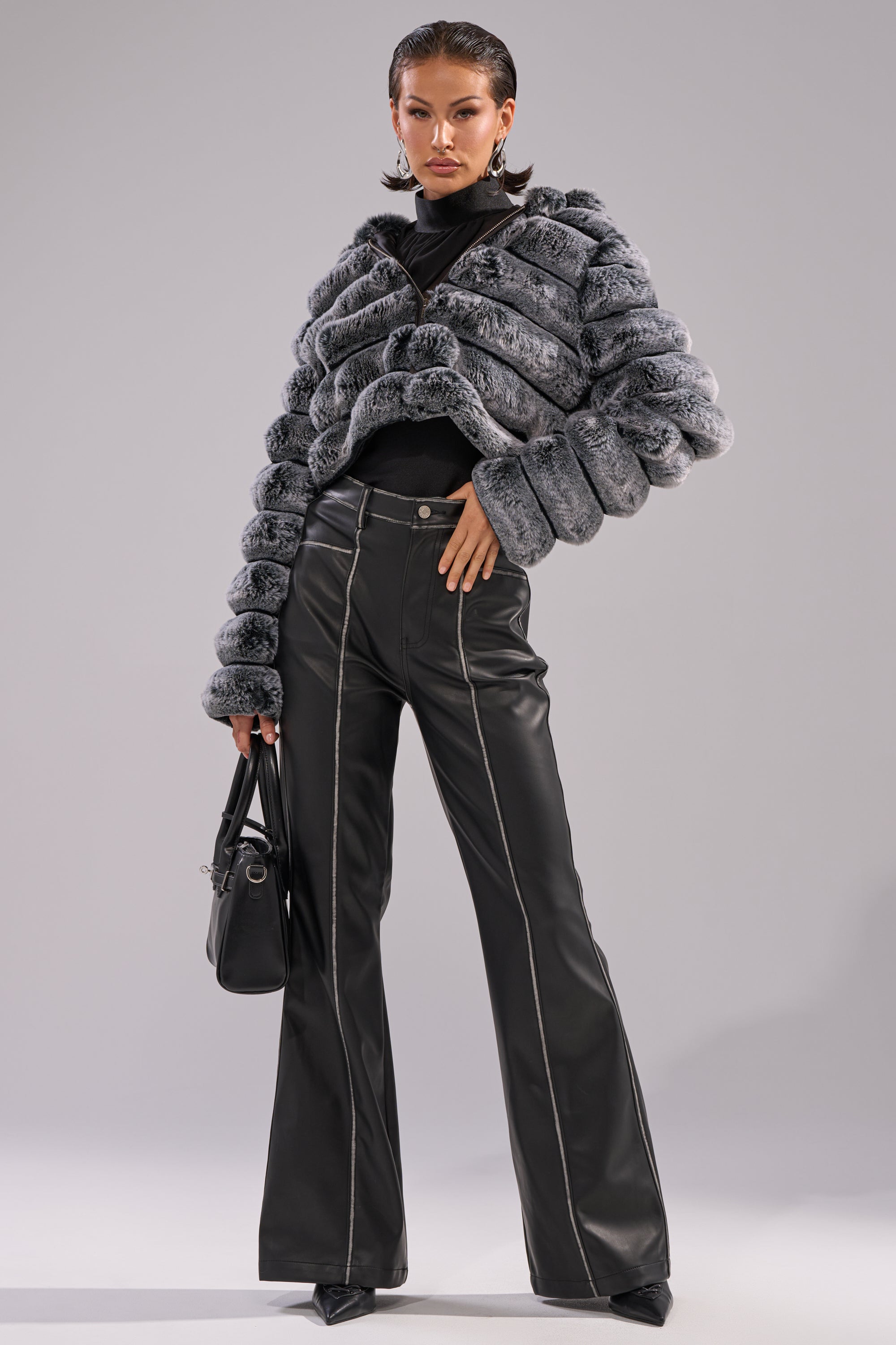 POPCORN FAUX FUR IN GREY