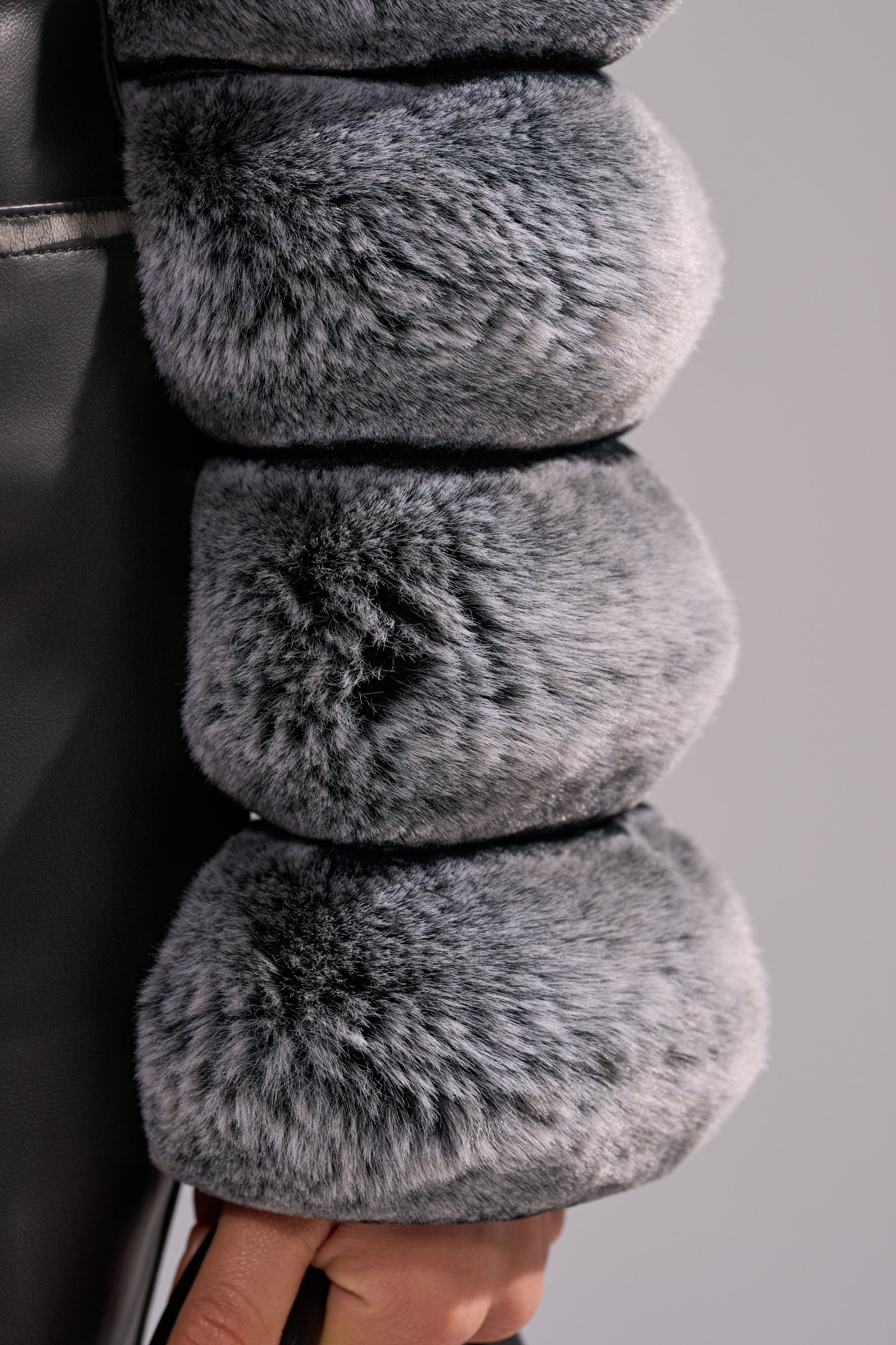 POPCORN FAUX FUR IN GREY