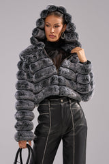 POPCORN FAUX FUR IN GREY
