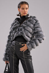 POPCORN FAUX FUR IN GREY