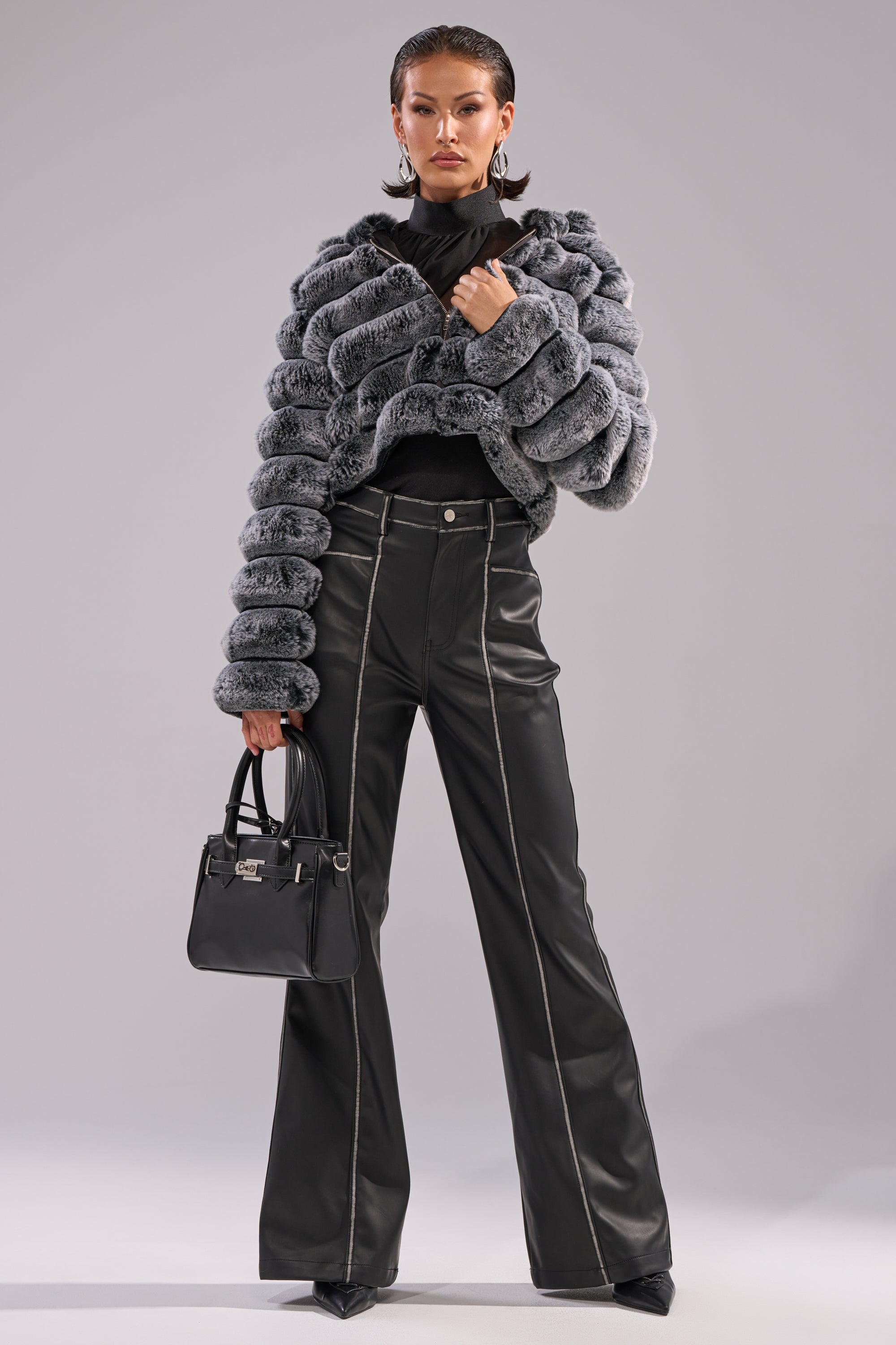 POPCORN FAUX FUR IN GREY