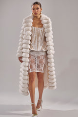 MAXI POPCORN FAUX FUR IN WHITE