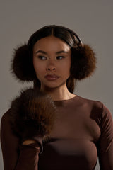 DARK CHOCOLATE FAUX FUR EARMUFFS