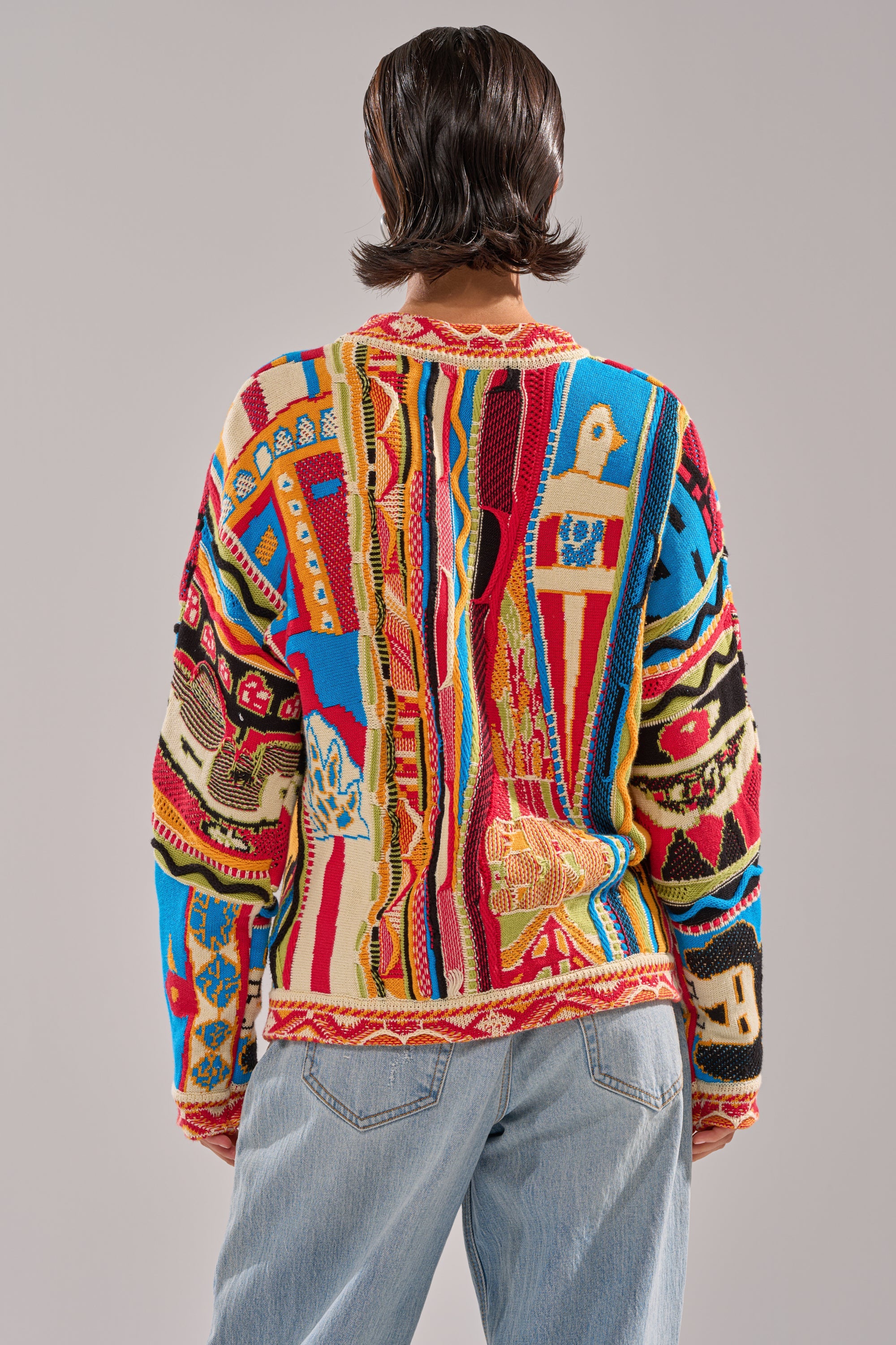 RETRO OVERSIZED SWEATER IN MULTI