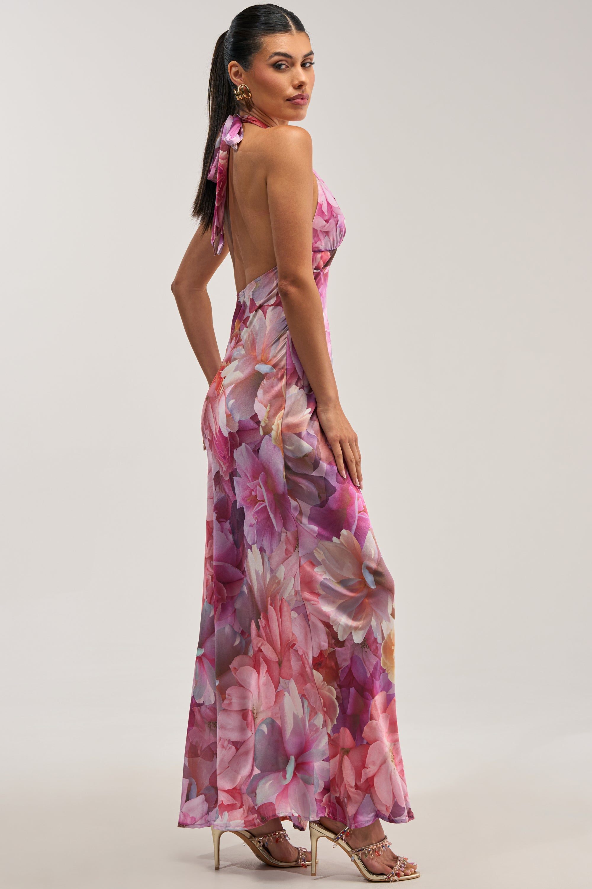 HOPELESS ROMANTIC FLORAL SATIN MAXI DRESS