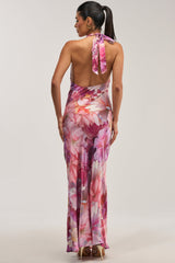 HOPELESS ROMANTIC FLORAL SATIN MAXI DRESS