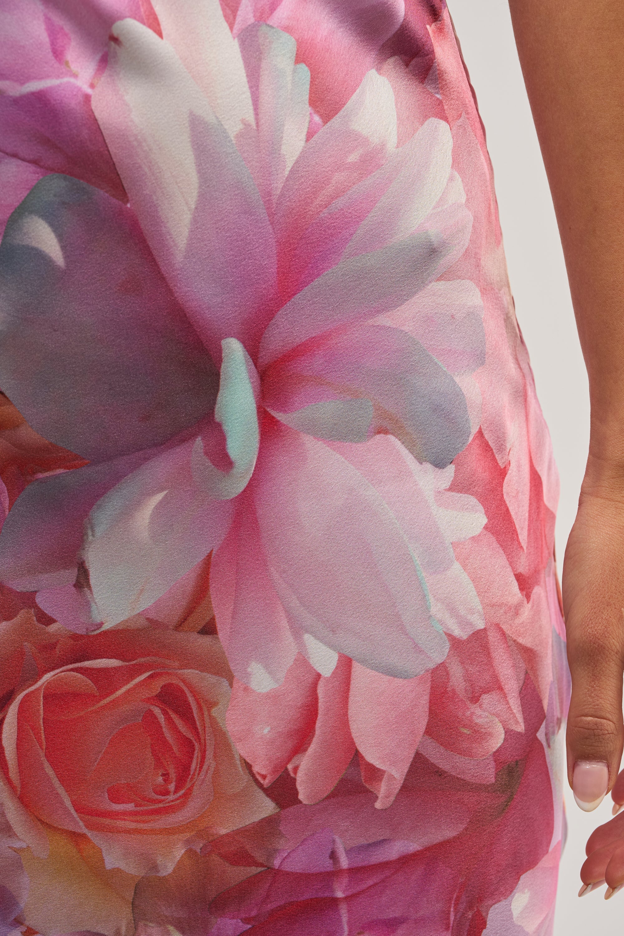 HOPELESS ROMANTIC FLORAL SATIN MAXI DRESS