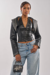 NAOMI EMBELLISHED ULTRA CROP MOTO