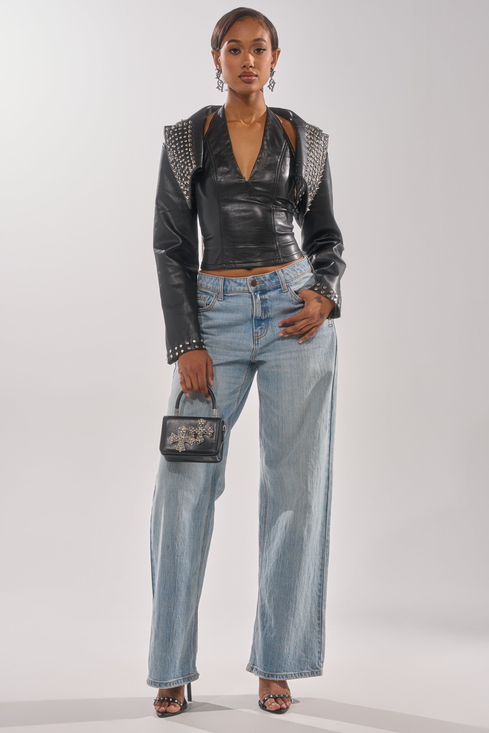 NAOMI EMBELLISHED ULTRA CROP MOTO