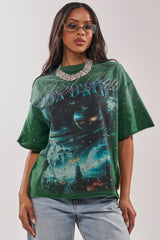 FIRST ROW INTERSTELLAR RHINESTONE FRENCH TERRY TEE