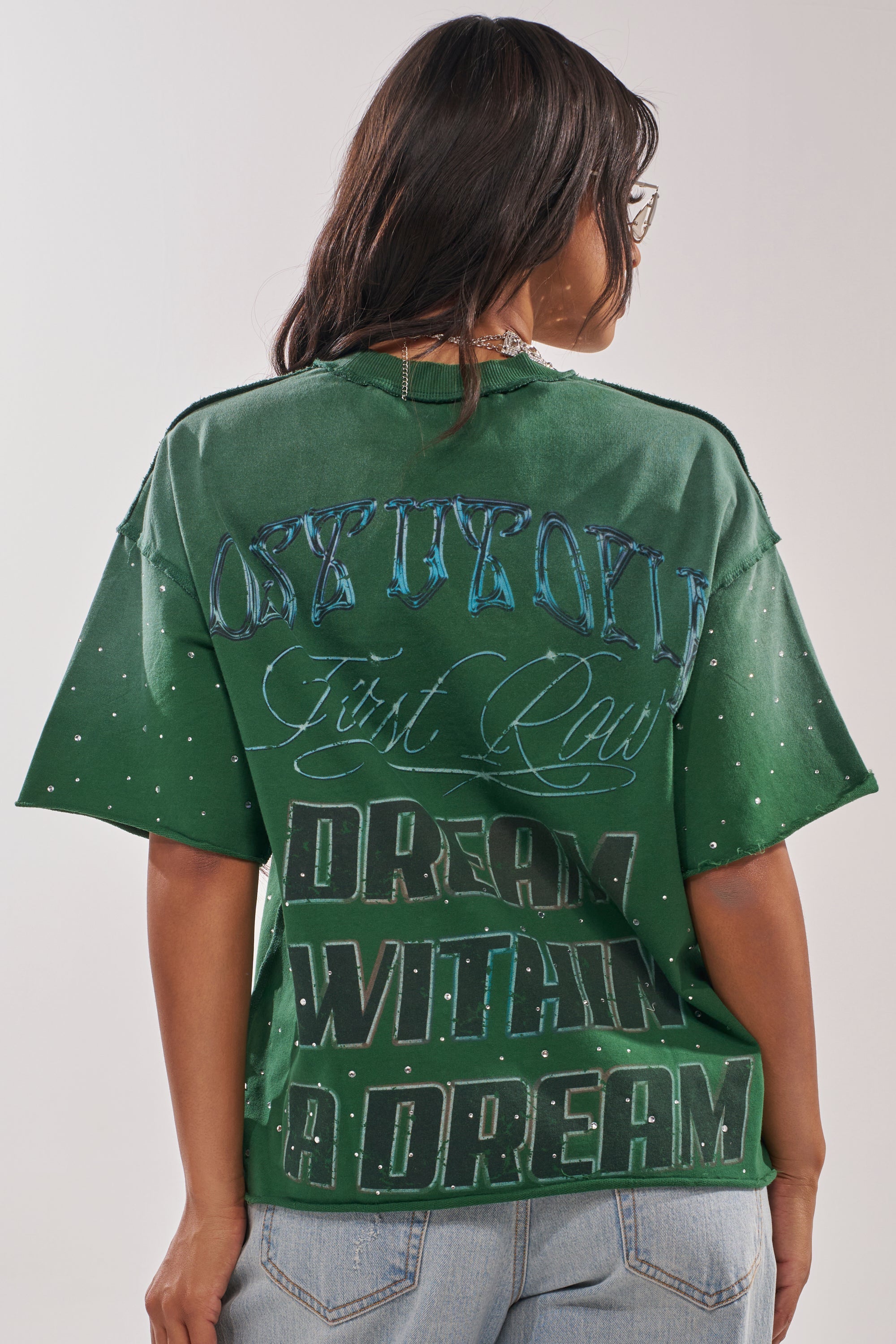 FIRST ROW INTERSTELLAR RHINESTONE FRENCH TERRY TEE