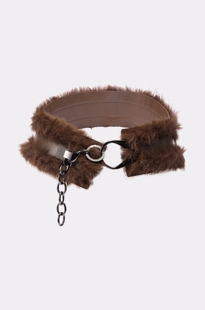 GO FOR IT FAUX FUR BELT