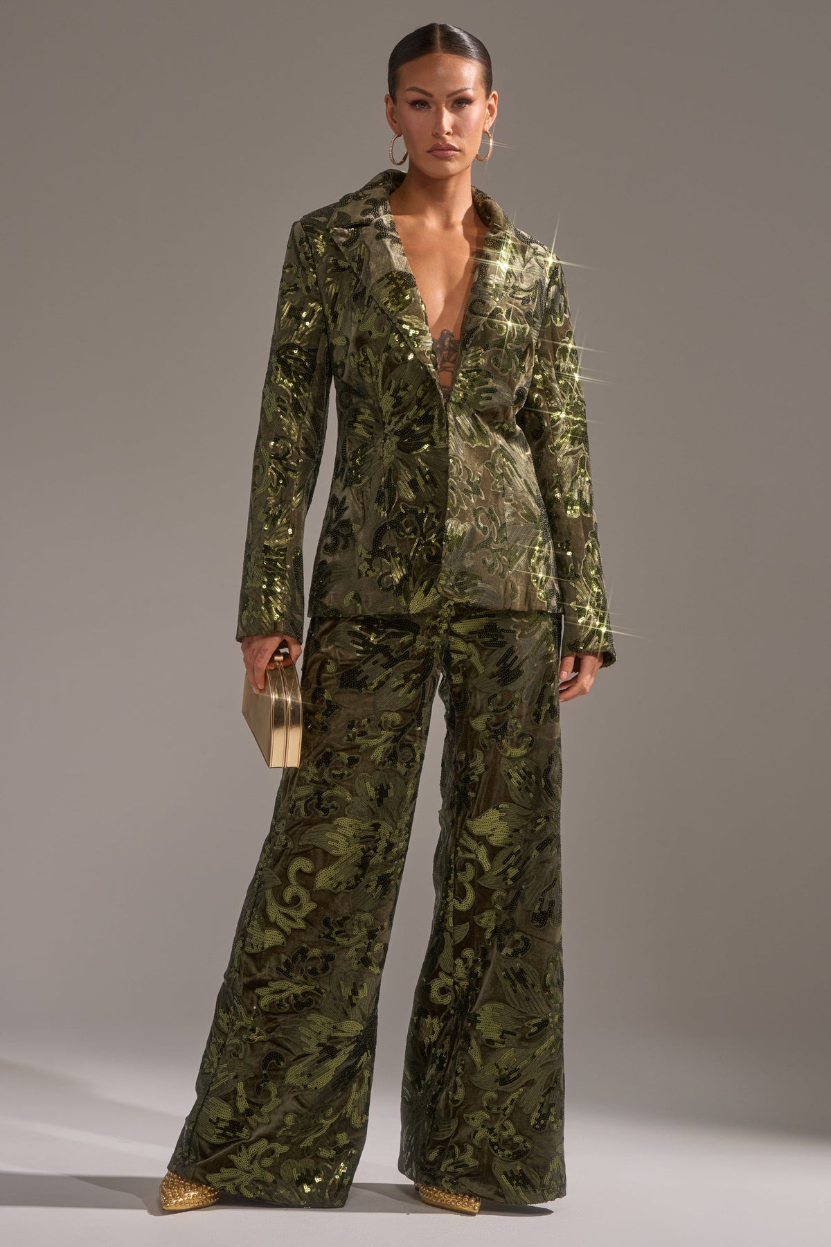 AURORA SEQUIN VELVET TROUSER