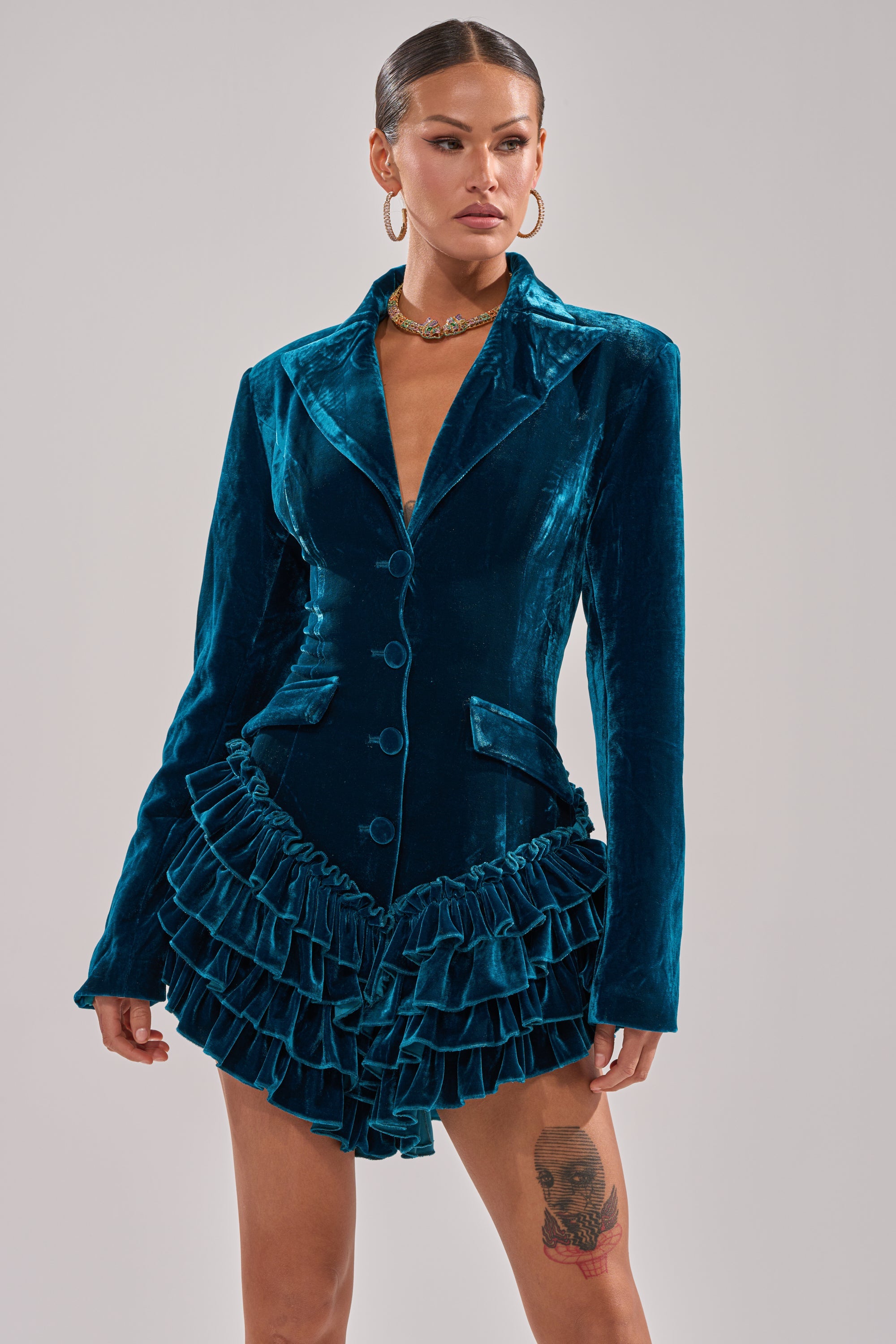 SHE'S ROYALTY VELVET ROMPER