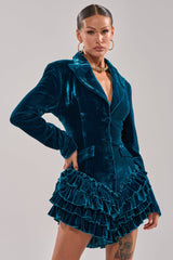 SHE'S ROYALTY VELVET ROMPER