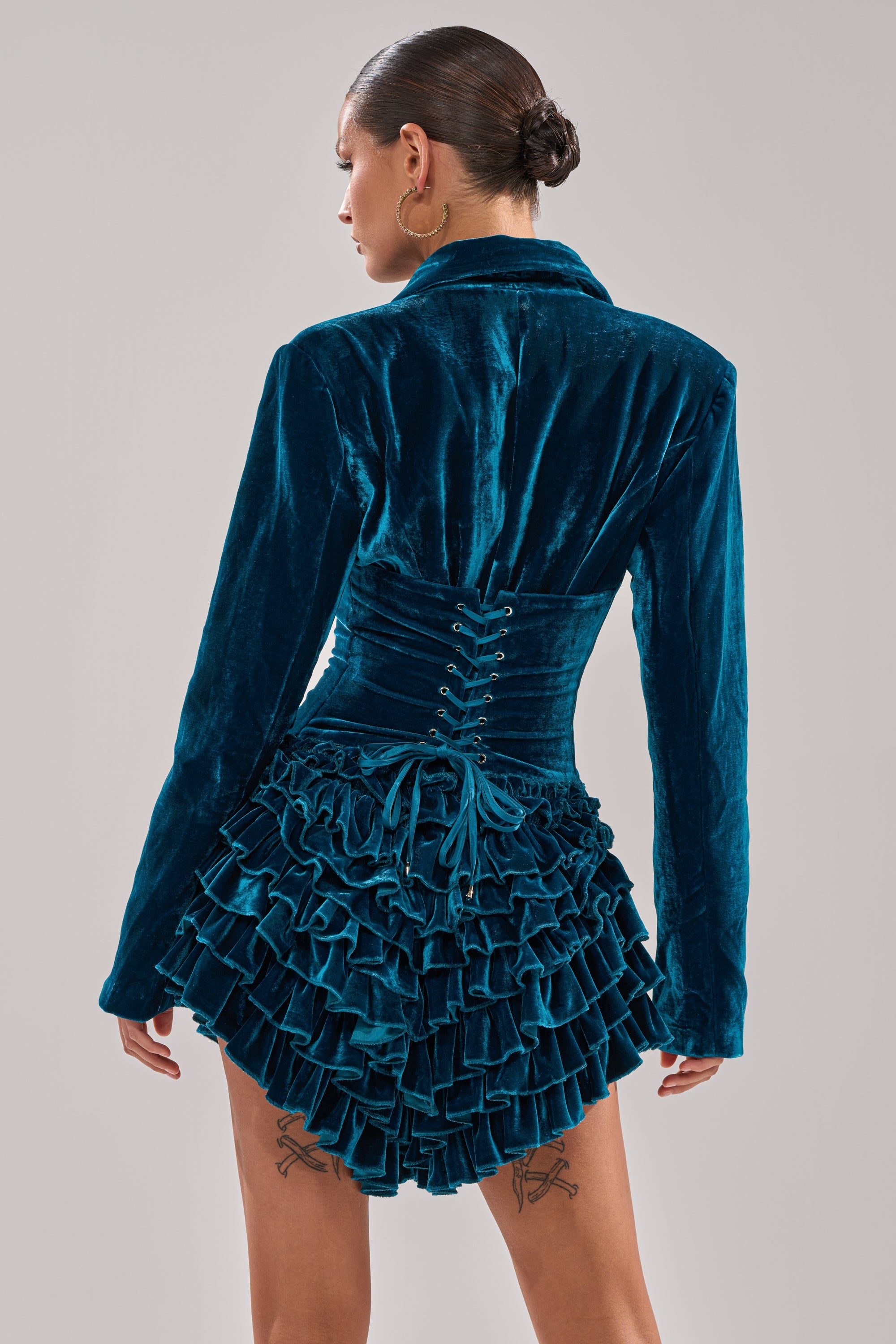 SHE'S ROYALTY VELVET ROMPER